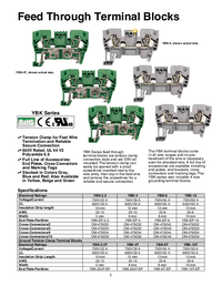 Thumbnail of document Data Sheet - YBK-2.5 Feed Through & Ground Terminal Blocks, 600V Rated